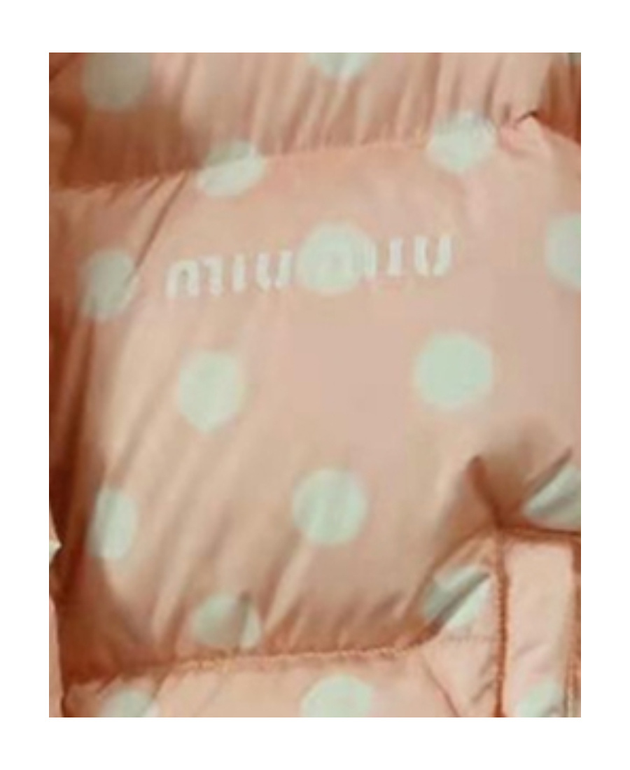 Miu Miu Polka-dot Cropped Puffer Jacket In Pink