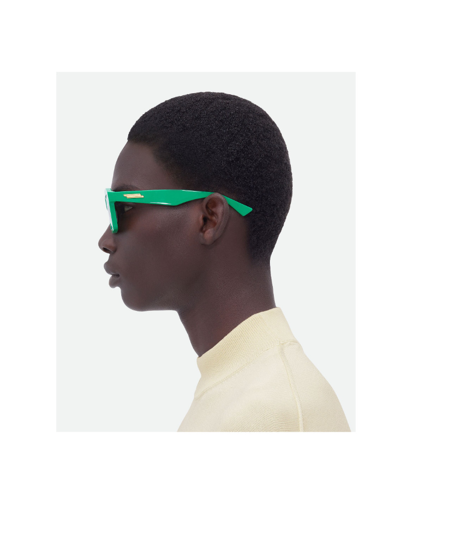 Bottega Veneta Square Sunglasses In Green
