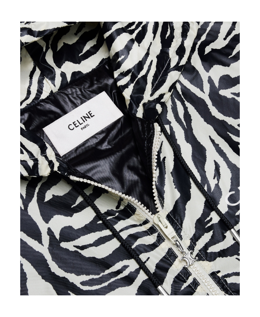 Celine Zebra Print Jacket In Black
