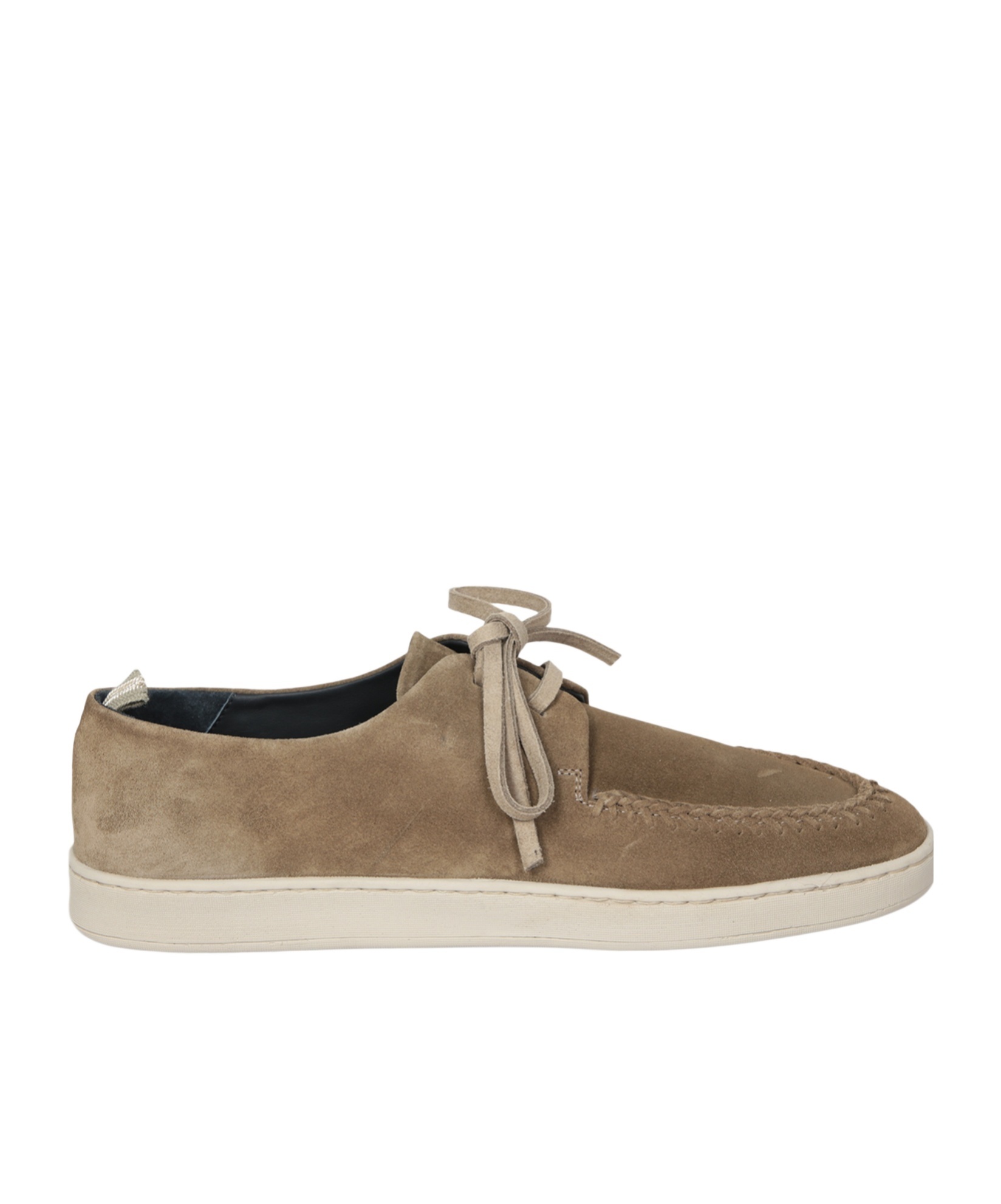 Officine Creative Herbie Lead Lace Suede Brown Loafer In Green