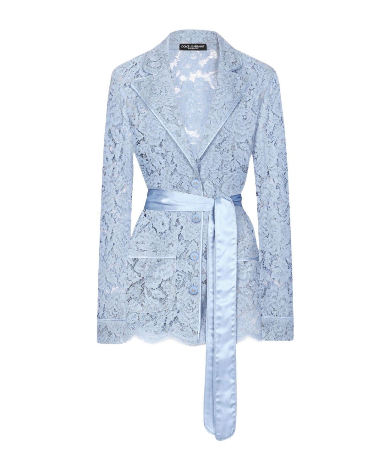 Dolce & Gabbana Women Cordonetto Lace Pijama Jacket In Blue