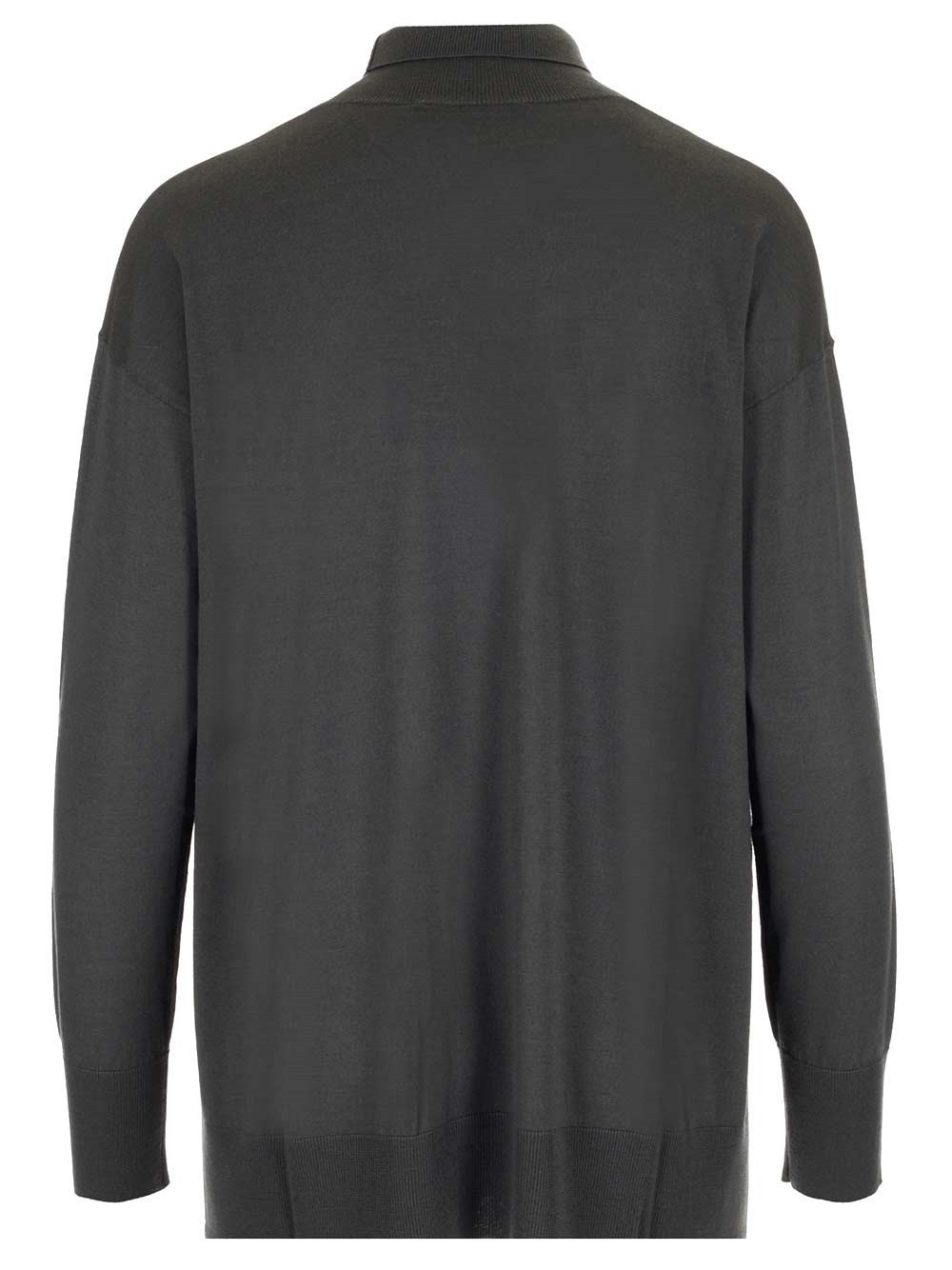Max Mara Long-sleeved High-neck Pullover In Gray