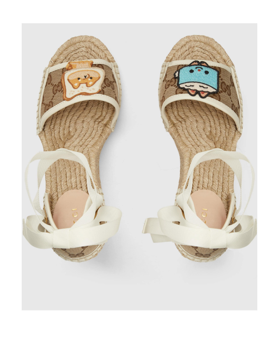 Gucci Gg Slope Heel Sandals In Nude