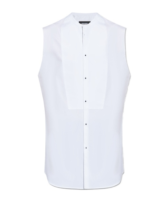 Dsquared2 Cotton Sleeveless Shirt In White