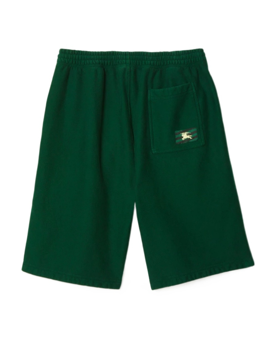 Burberry Equestrian Knight-logo Cotton Shorts In Green