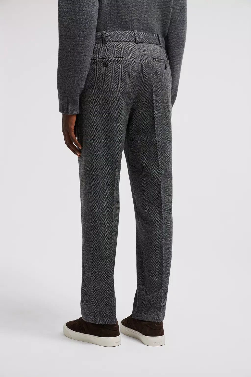 Moncler Men's Wool Blend Trousers In Black