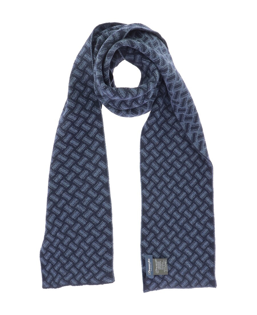 Drumohr Razor Blade Knitted Scarf In Blue