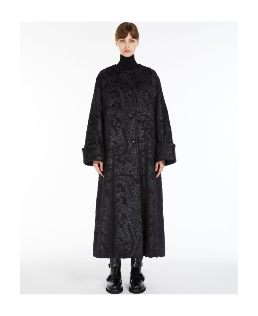 Max Mara Long-sleeved Coat In Black