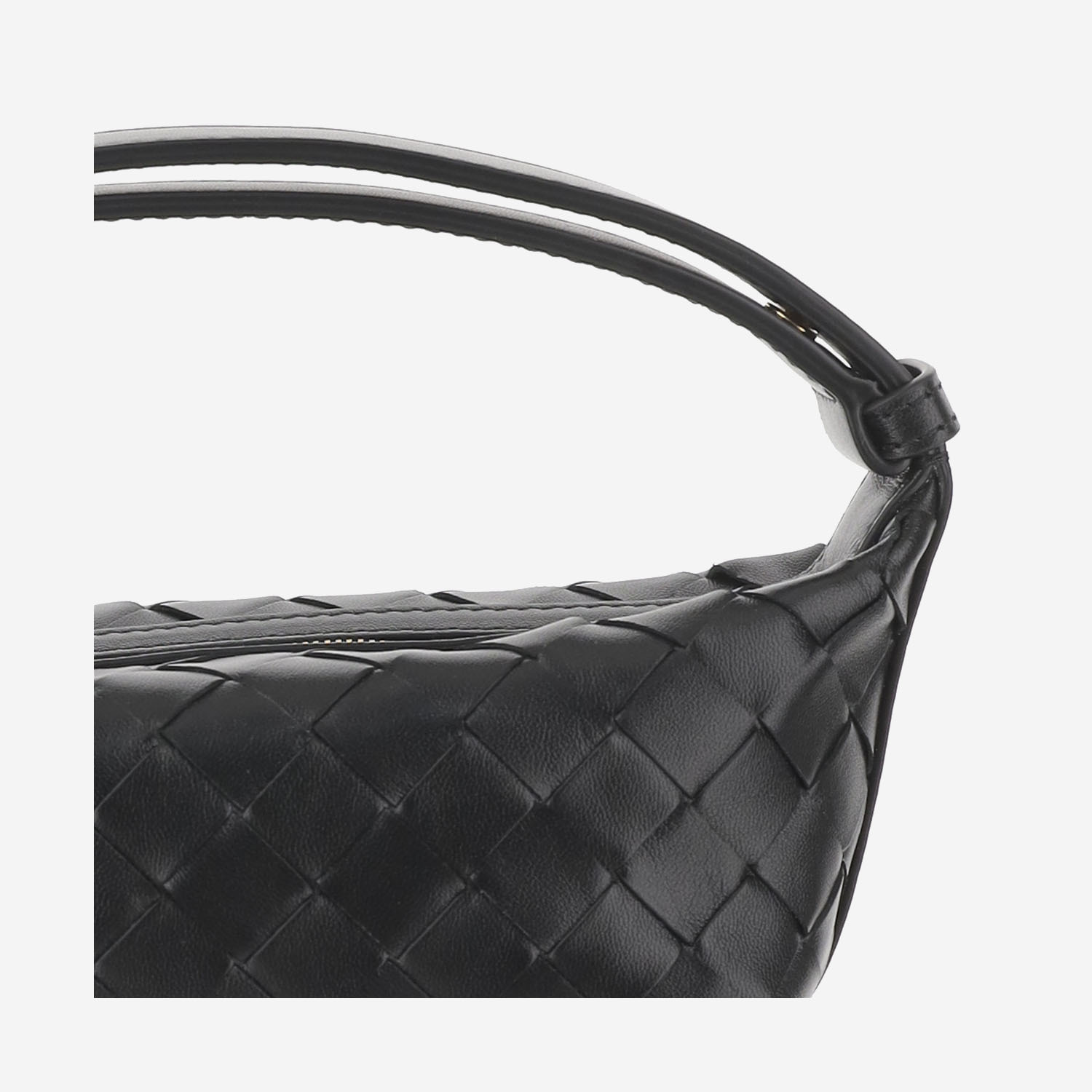 Bottega Veneta Woven Design Handbag In Black