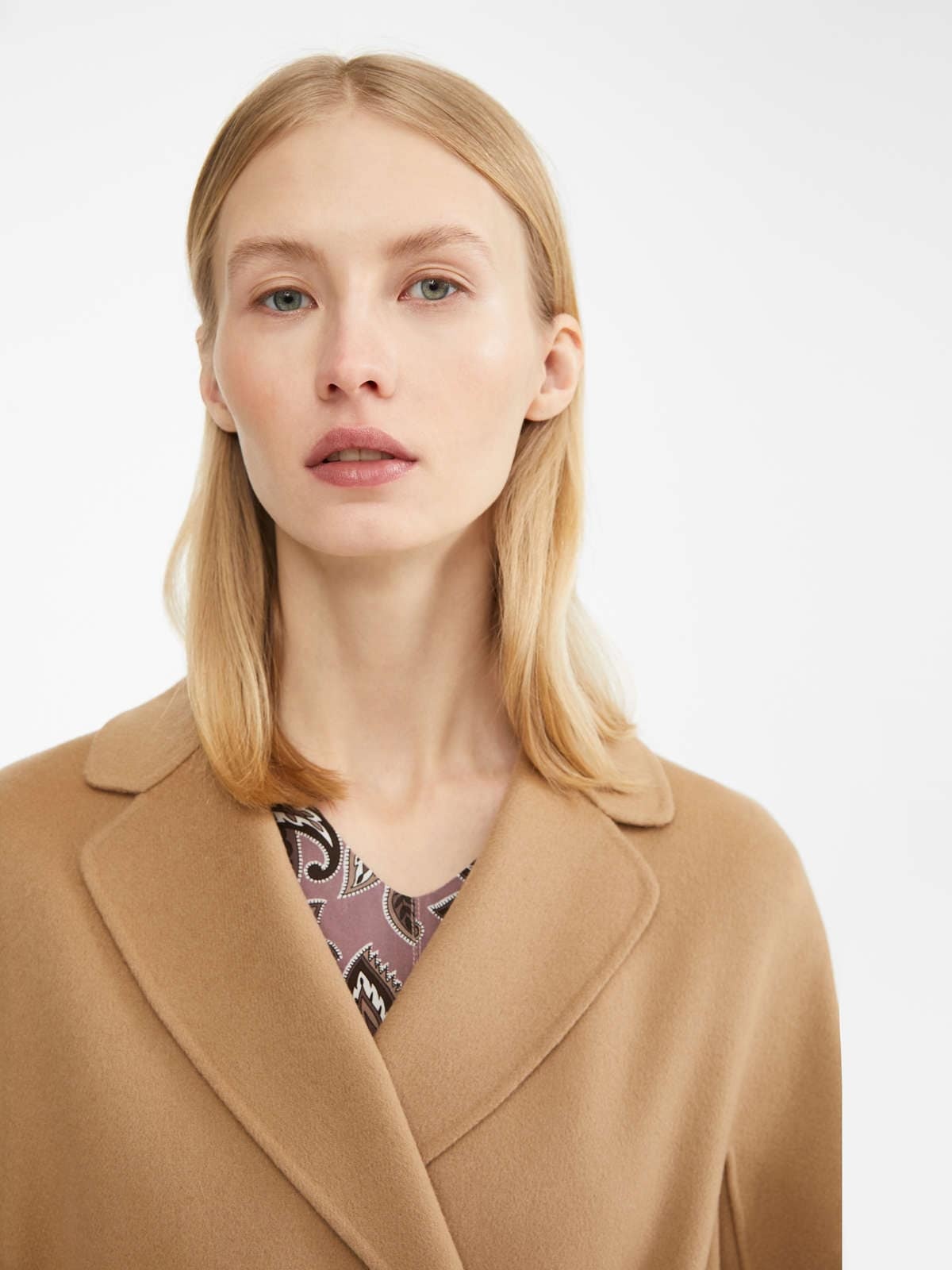 Max Mara Esturia Strap-lined Long Wool Coat In Brown