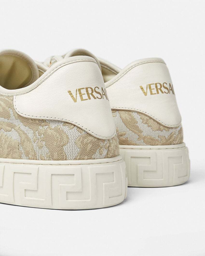 Versace Barocco Greca Low-top Sneakers In White