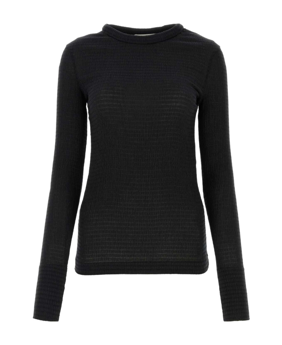 Jil Sander Black Stretch Polyester Blend Sweater In Black