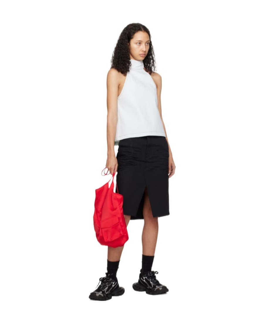 We11 Done Sleeveless Neck Vest In White
