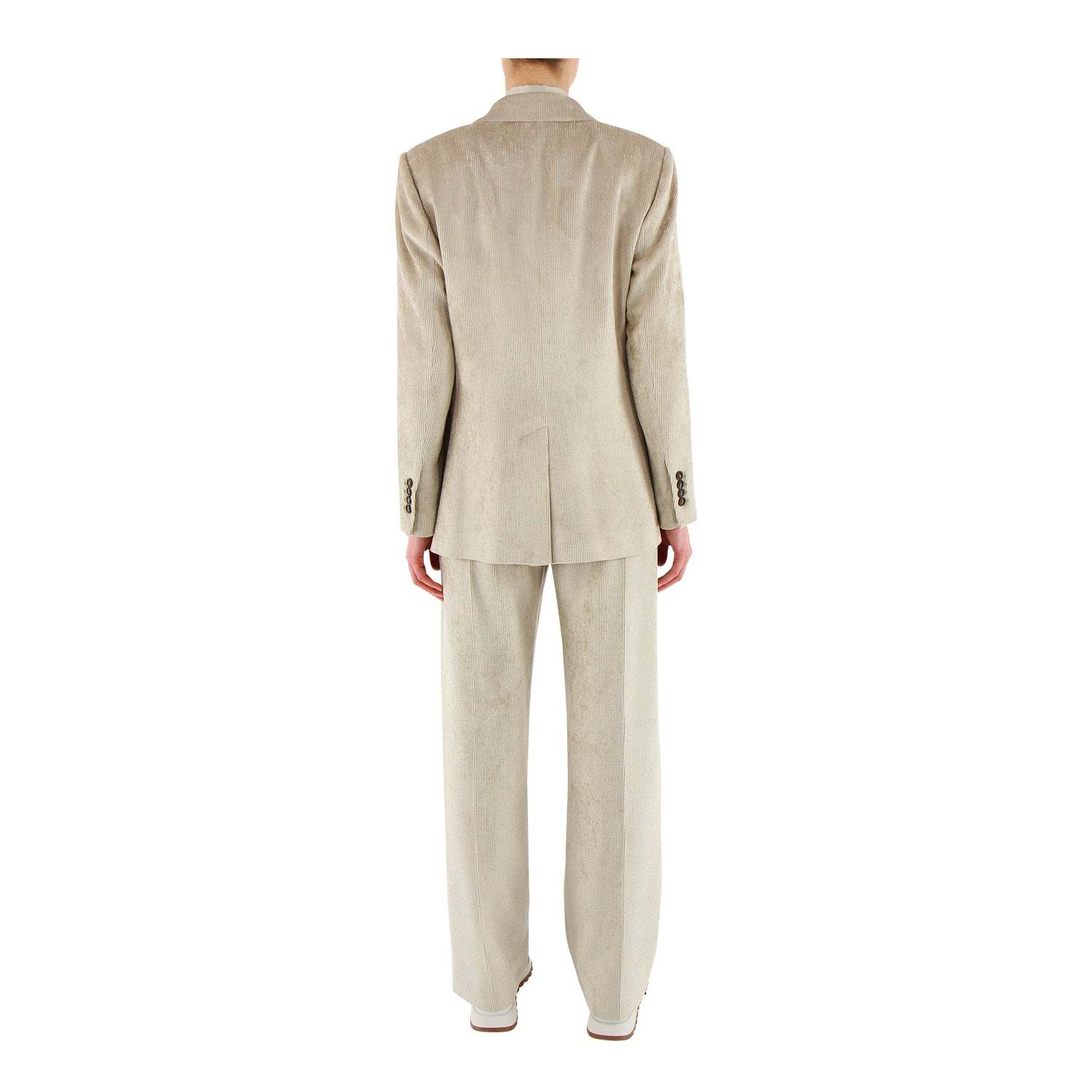 Brunello Cucinelli Double-breasted Corduroy Blazer In Nude