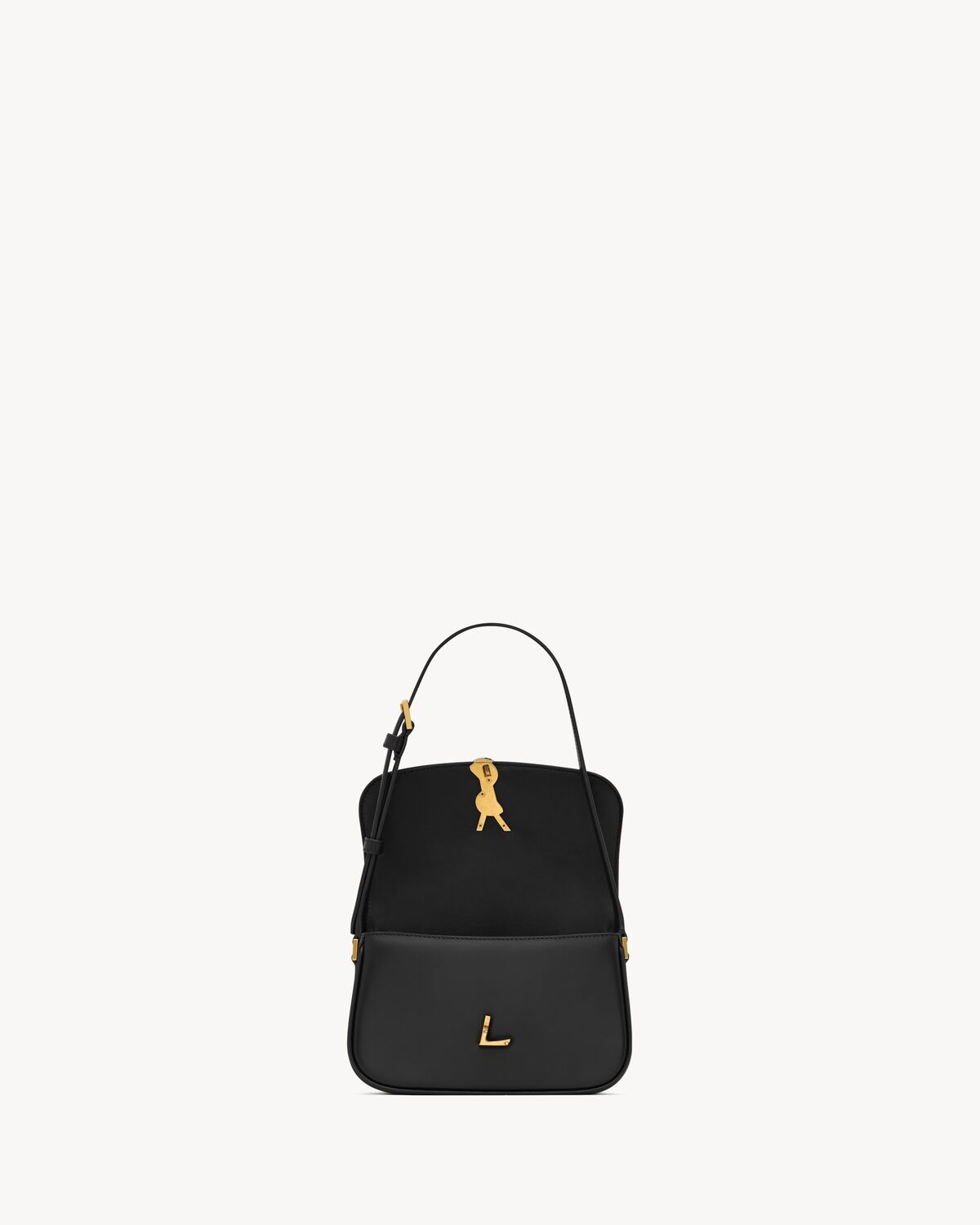 Saint Laurent Mini Leather Solferino Satchel In Black