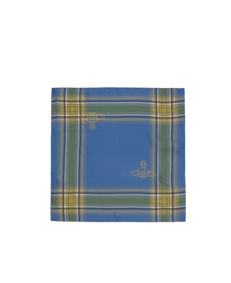 Vivienne Westwood Madras Check Pocket Scarf In Blue