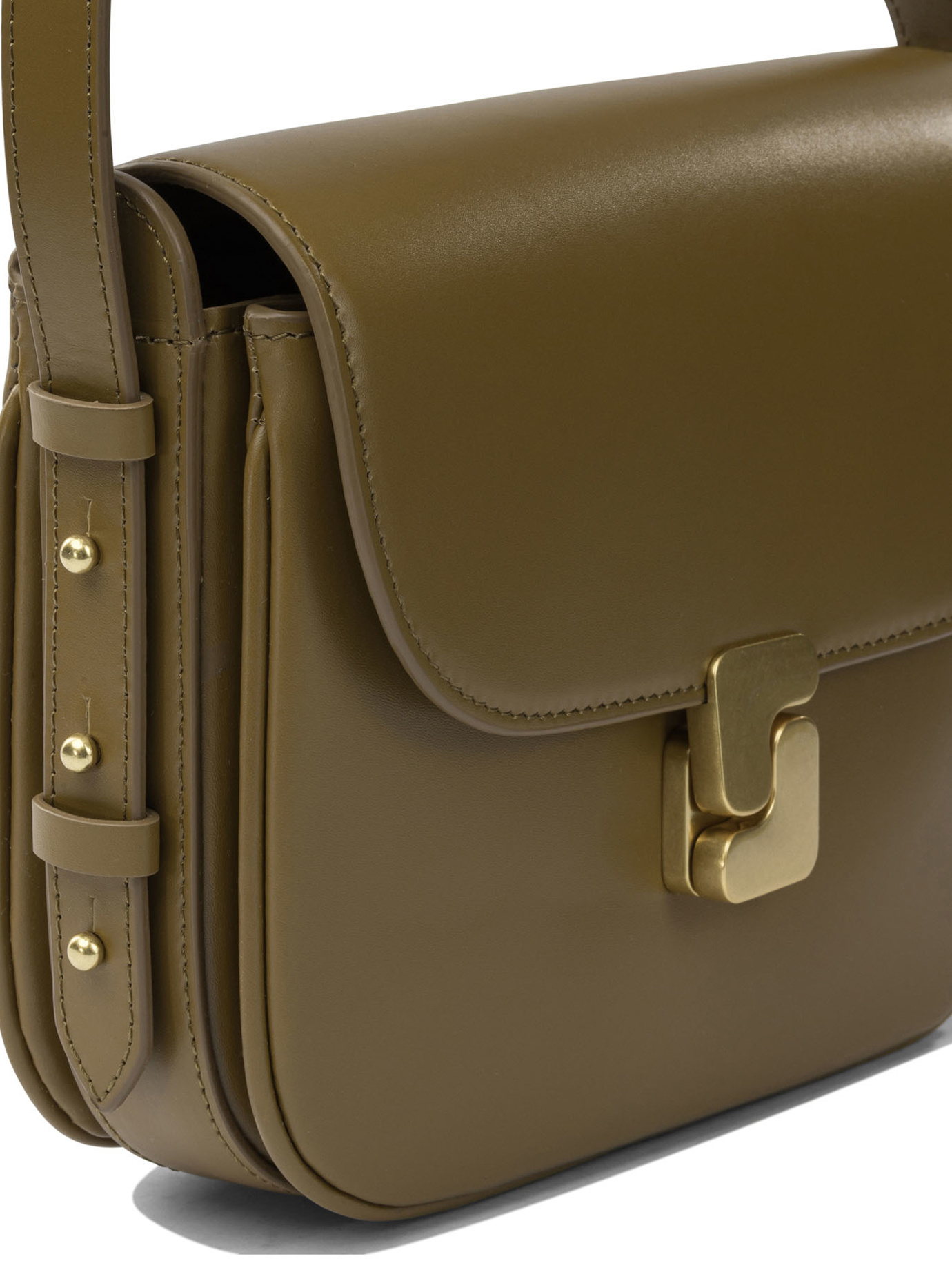 Soeur Crossbody Bag Adjustable Strap Leather Finish In Green