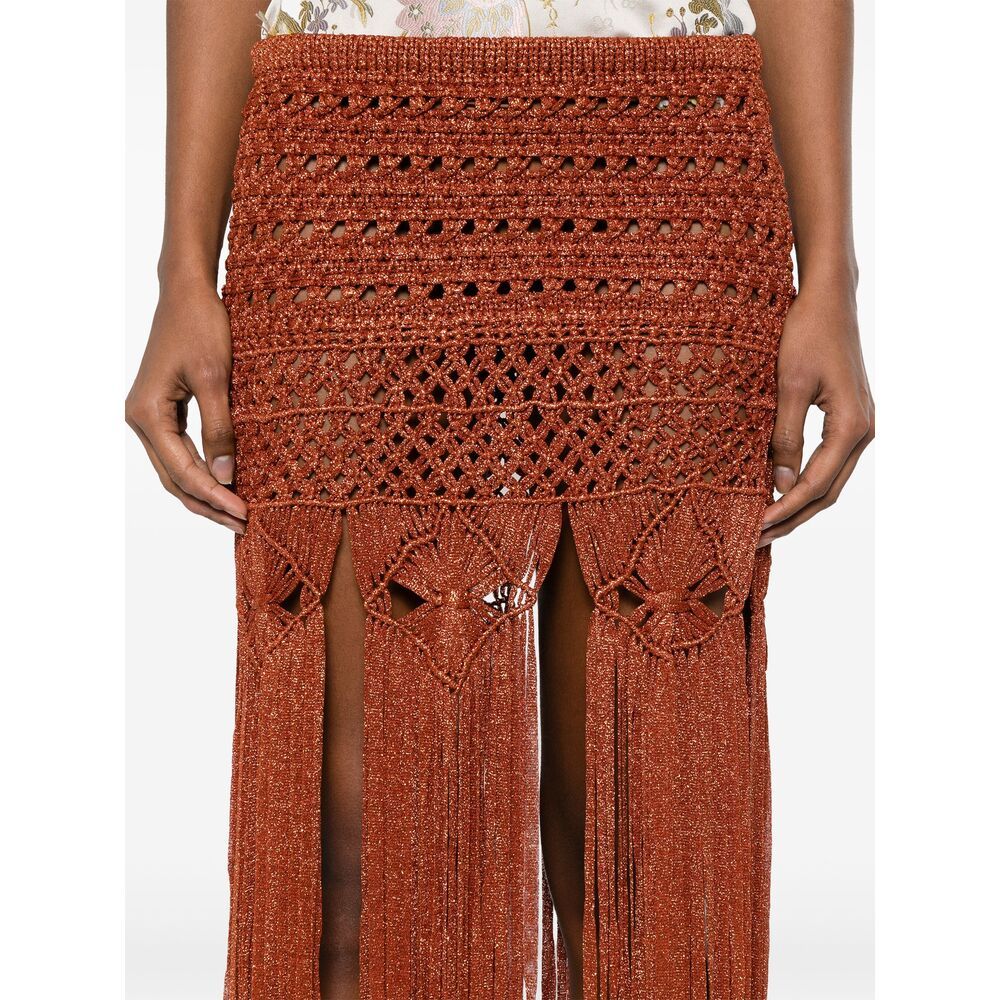 Alanui Ray Of Light Mini Skirt In Red