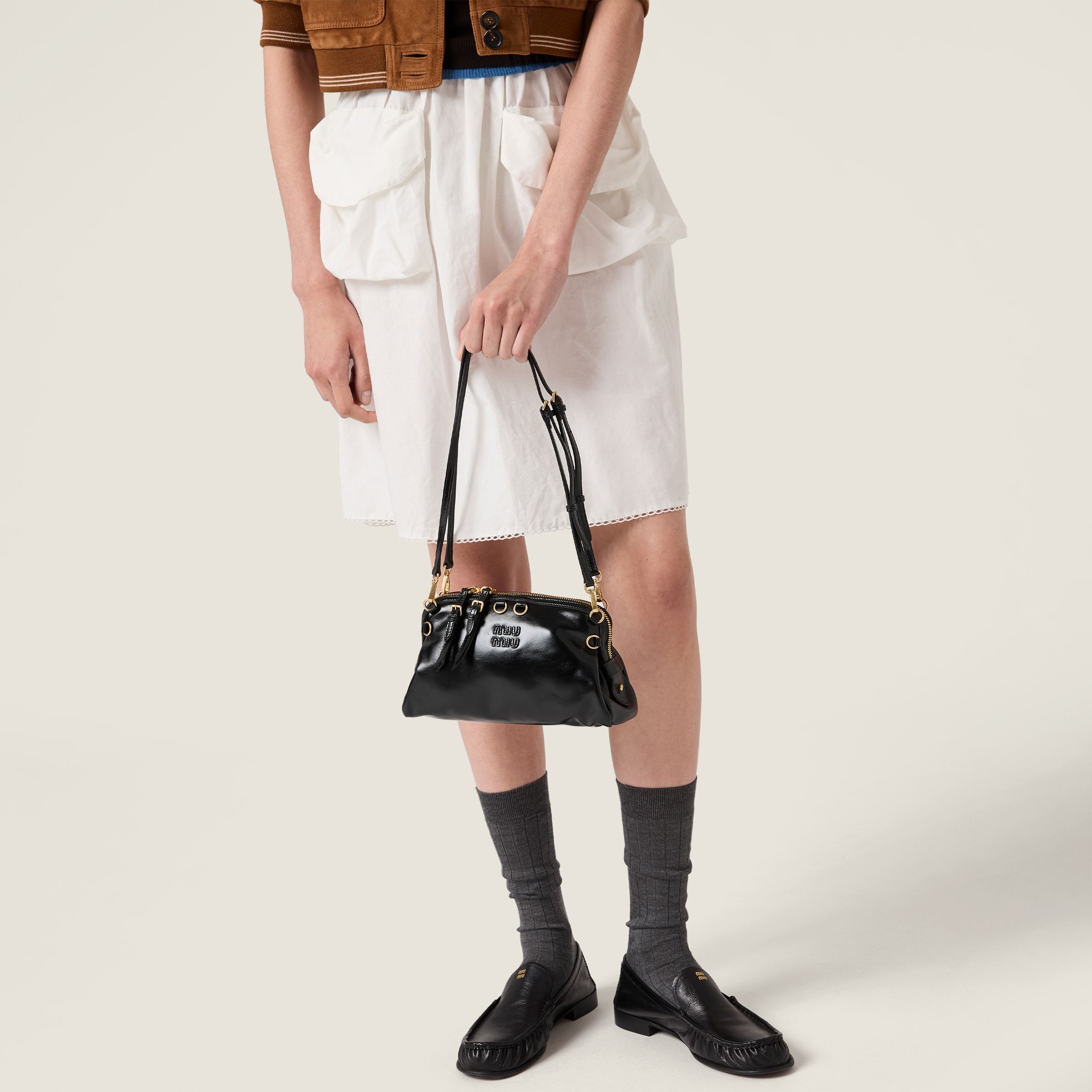 Miu Miu Leather Clutch In Black