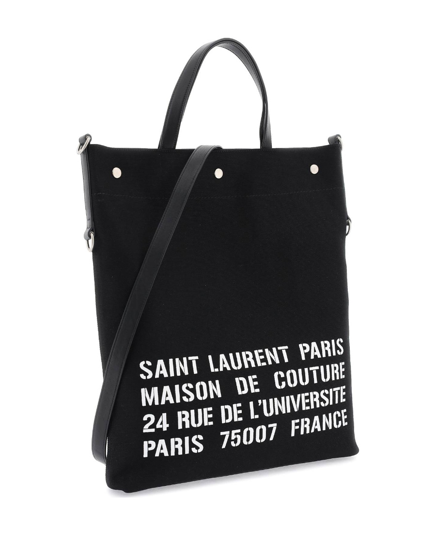Saint Laurent Printed Letter Shoulder Bag In Black