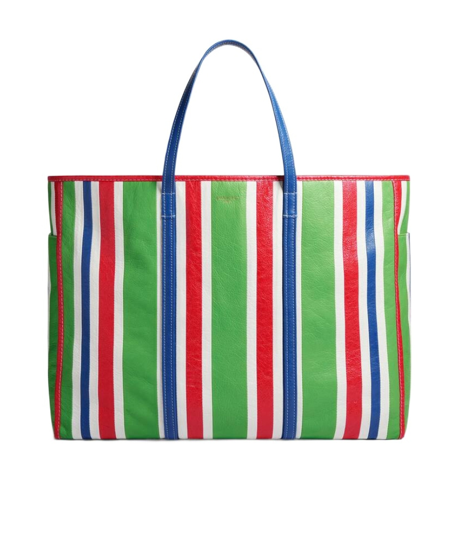 Balenciaga Men's Chatelet Carry All Xl Tote Bag In Green/red/blue/white In Green