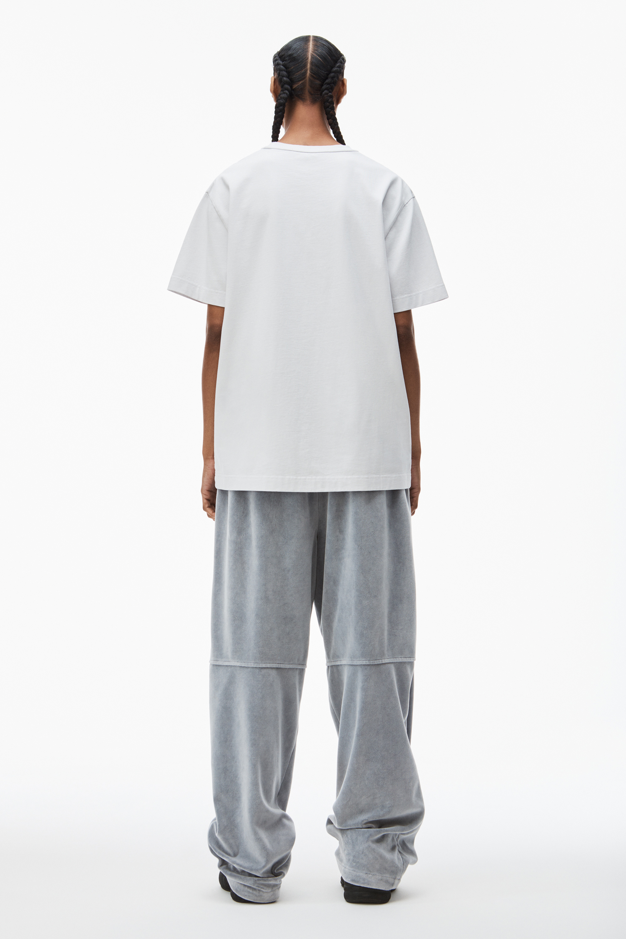 Alexander Wang Marathon Print Cotton Crew-neck T-shirt In White