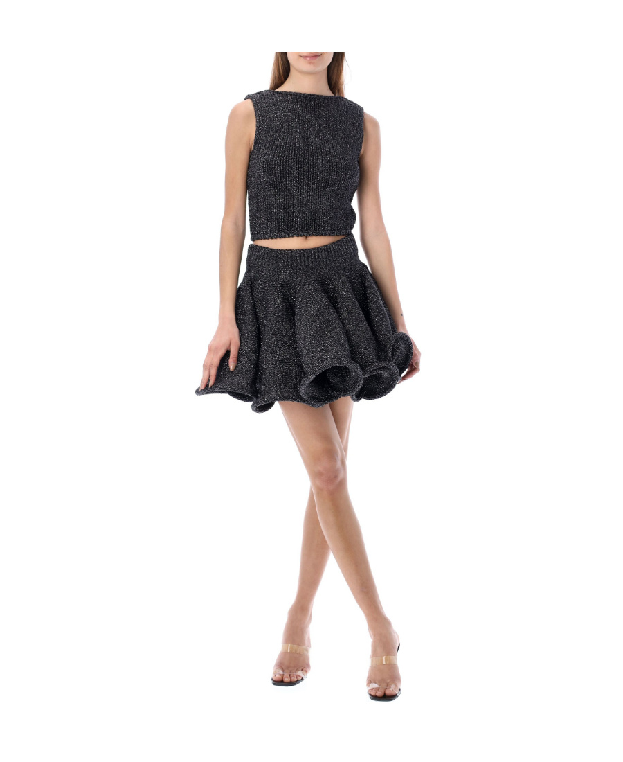 Jw Anderson Knitted Cropped Tank Top In Black