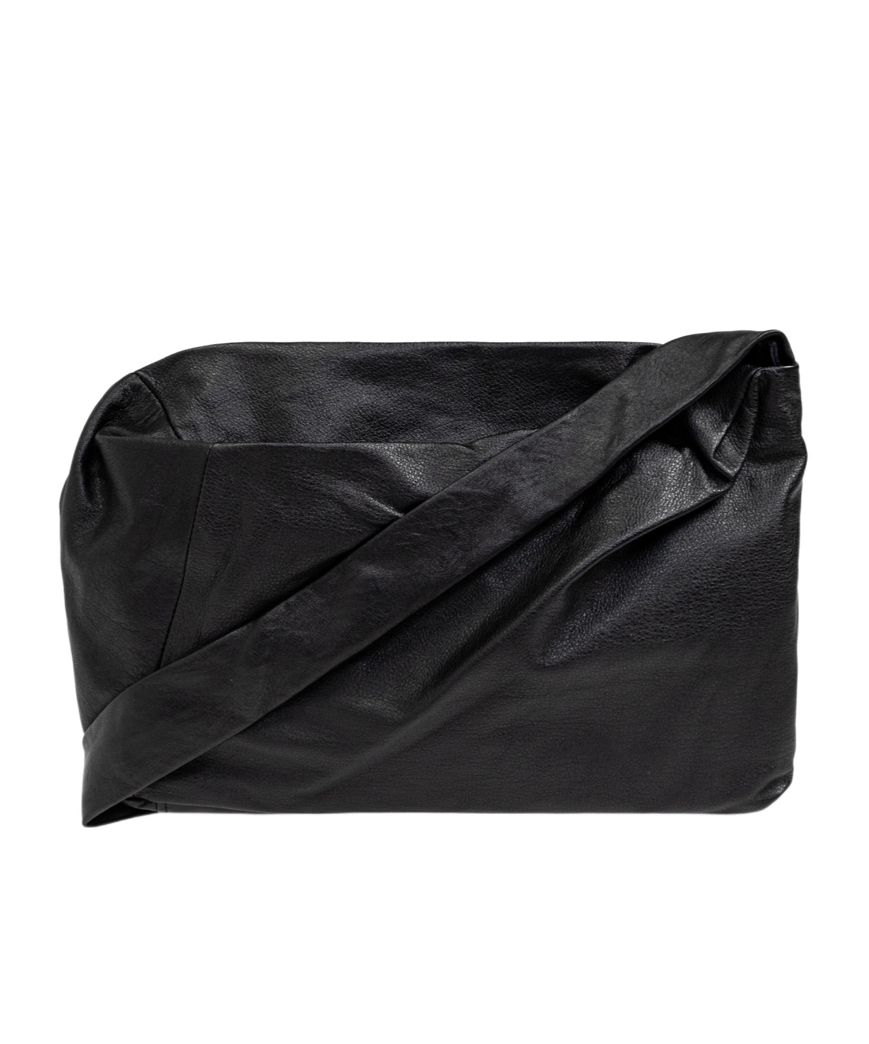 Yohji Yamamoto Asymmetric Shoulder Bag In Black