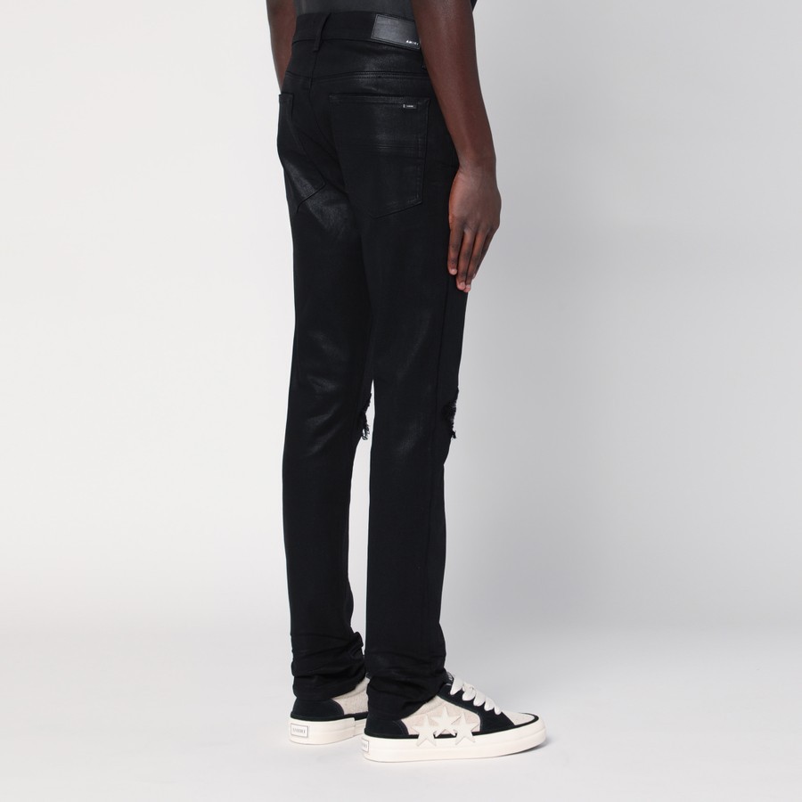 Amiri Vintage Black Skinny Jeans With Logo Embroidery In Black