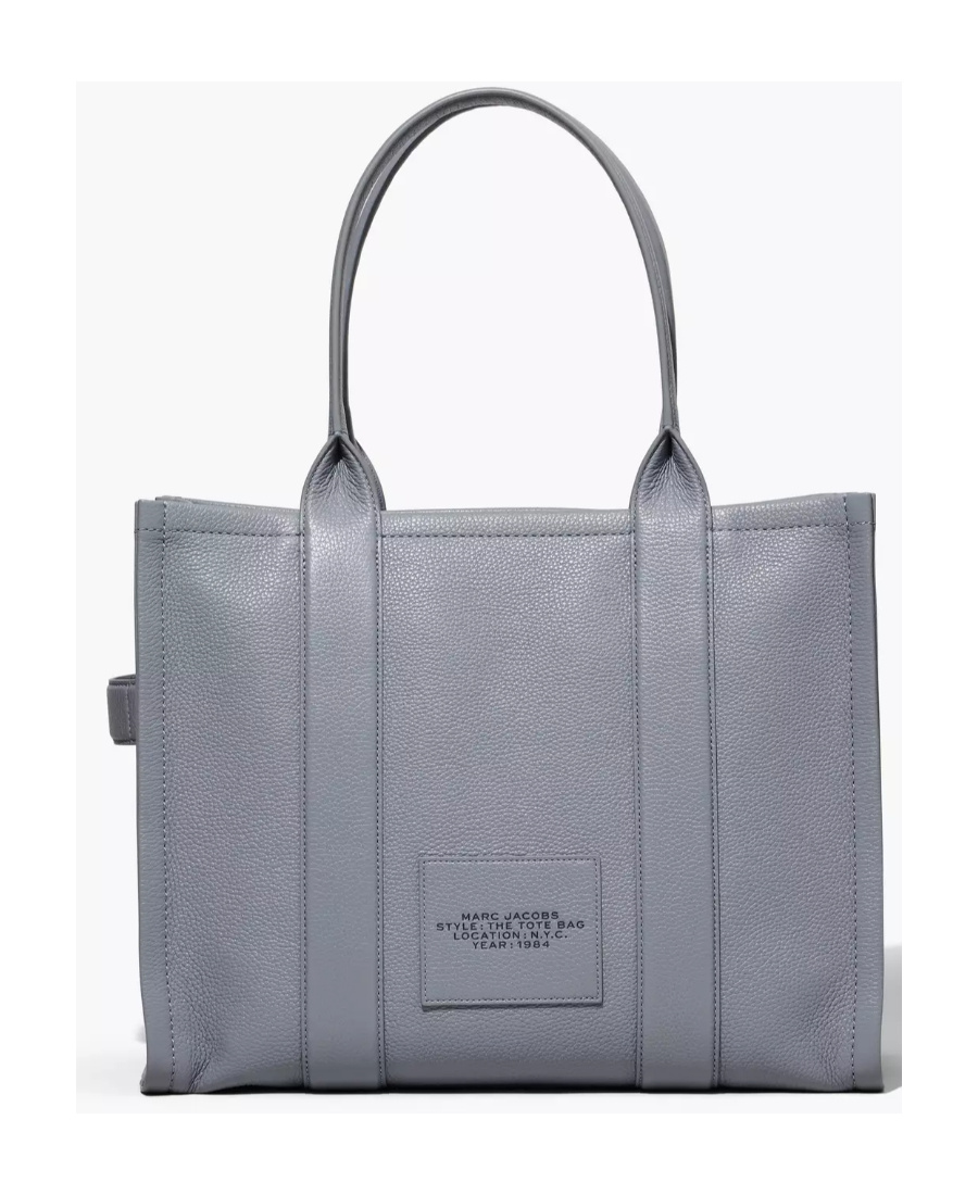 Shop Marc Jacobs The Large Leather Tote Bag In Gray