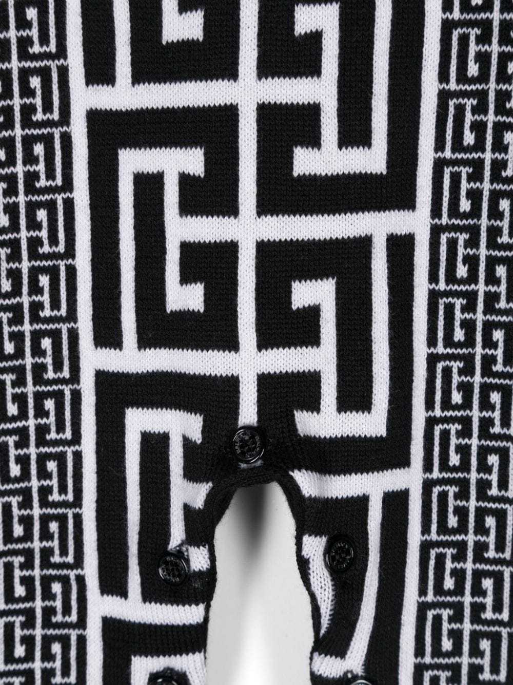 Balmain Monogram Pattern Pajamas Set In Black