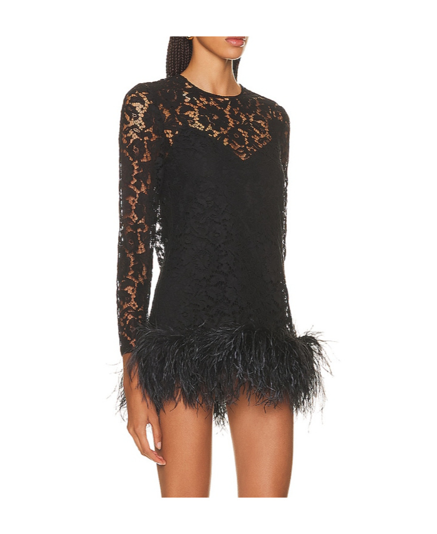 Valentino Logo Lace Blouse In Black