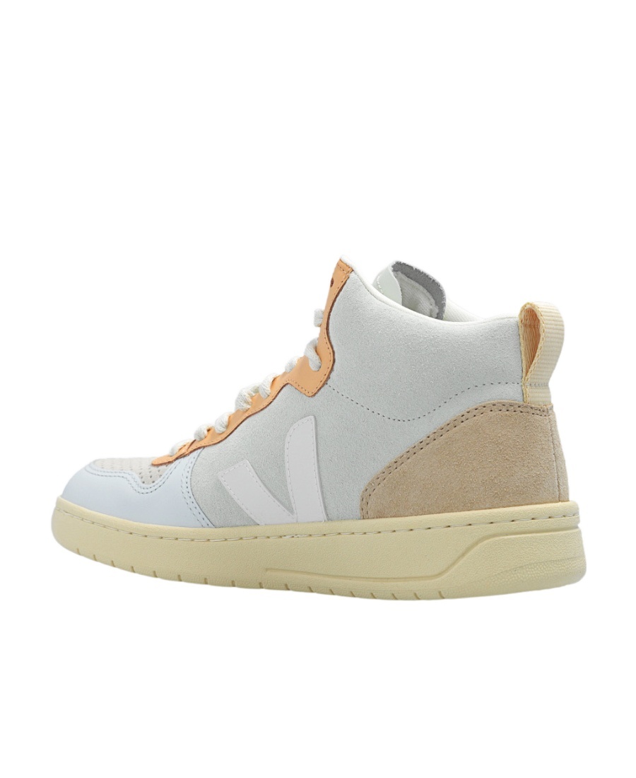Veja V-15 High-top Sneakers In Nude