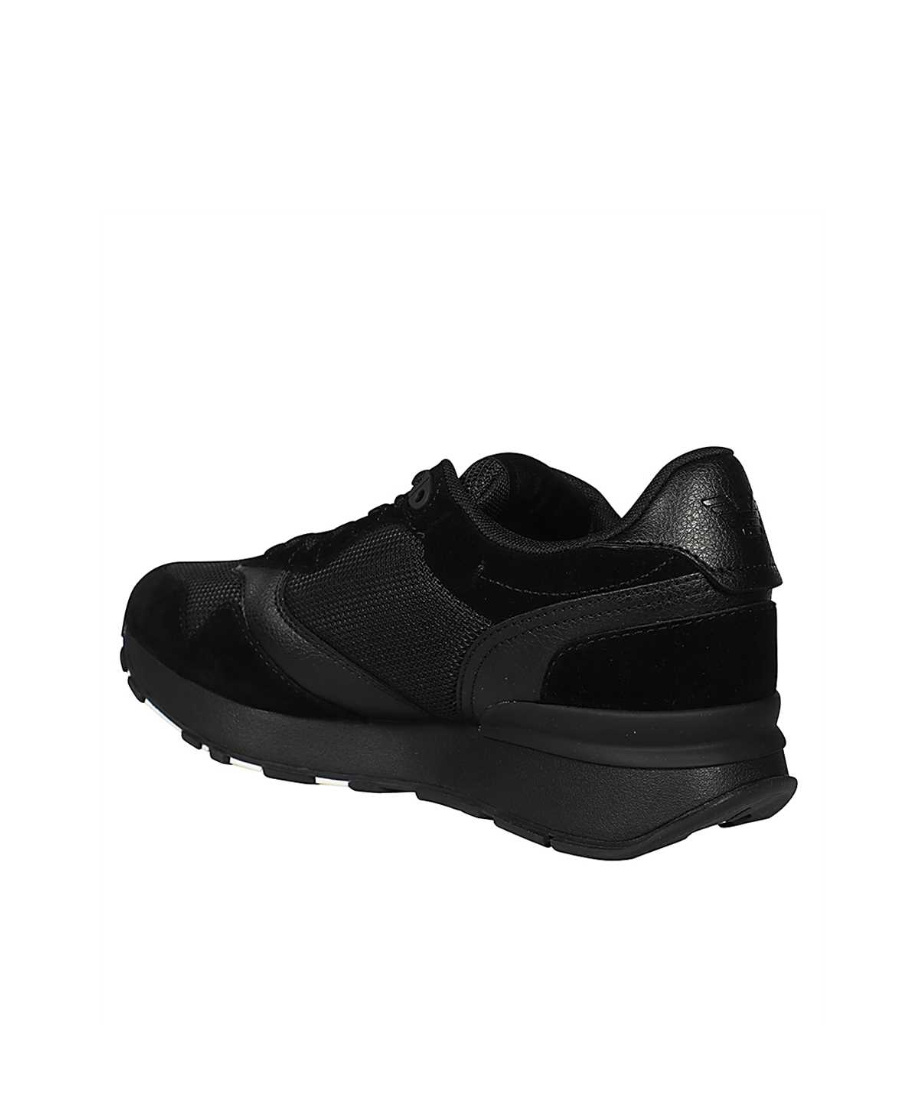 Emporio Armani Mesh-panel Low-top Sneakers In Black