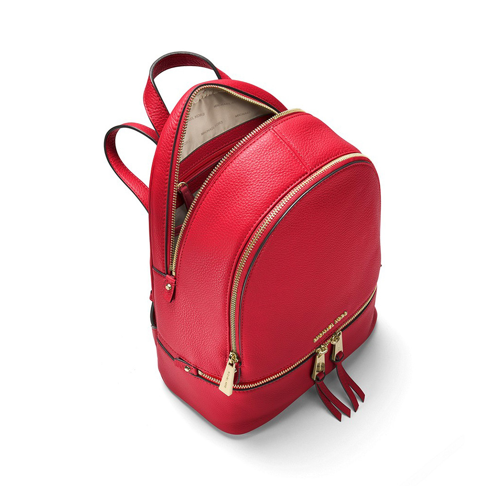 Michael Kors Logo Backpack In Red