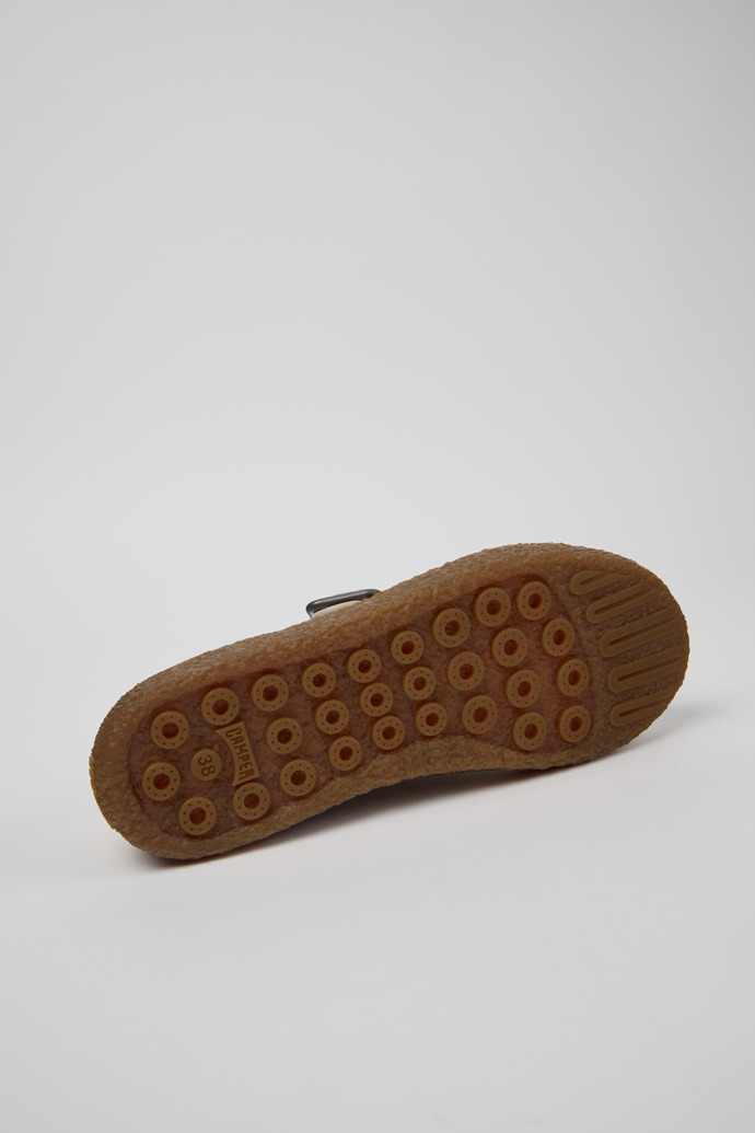 Camper Peu Terreno Buckle-strap Suede Ballet Flats In Brown