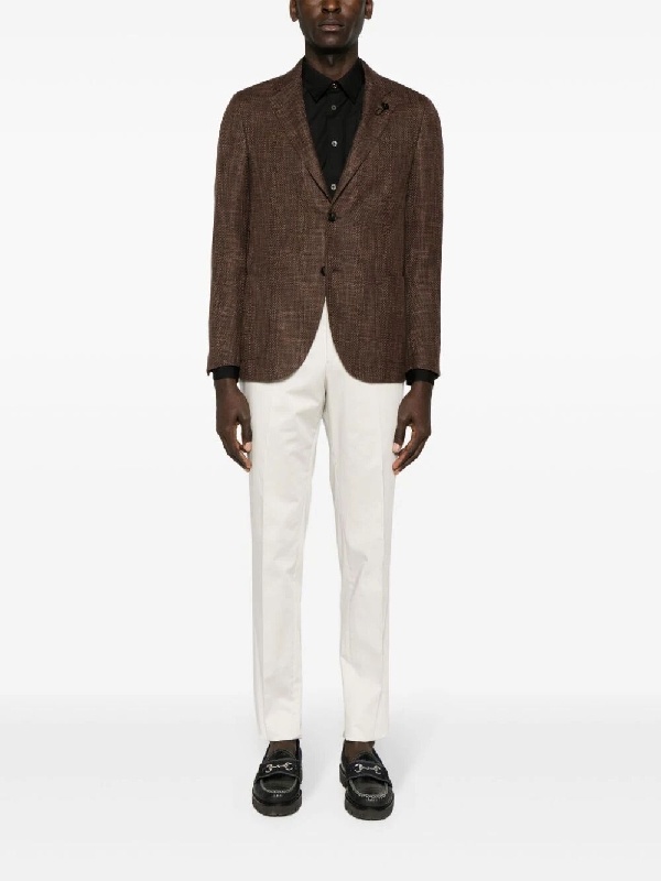 Lardini Lapel Long-sleeved Suit Jacket In Green