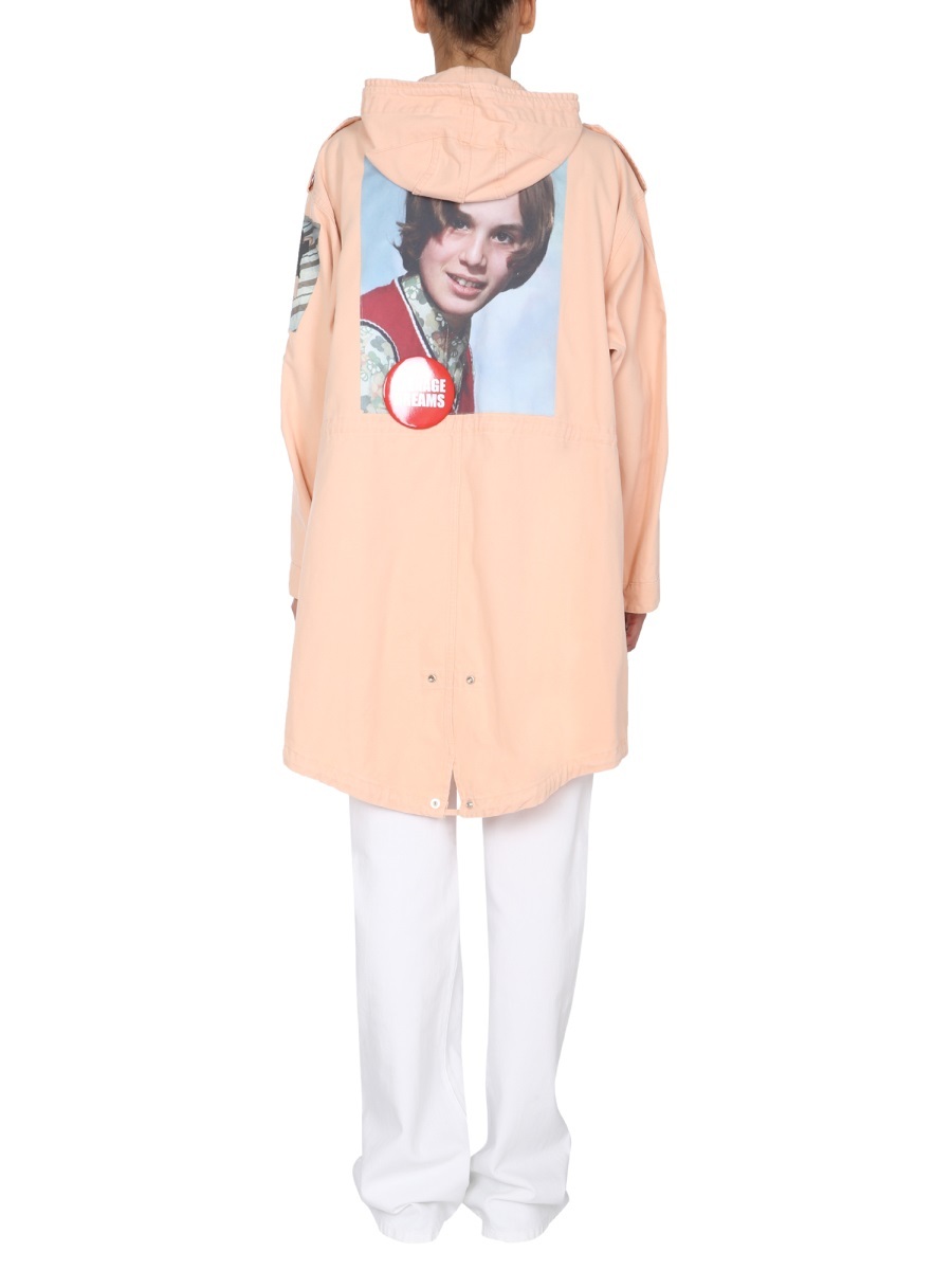 RAF SIMONS PHOTOGRAPH-PRINT HOODED COAT