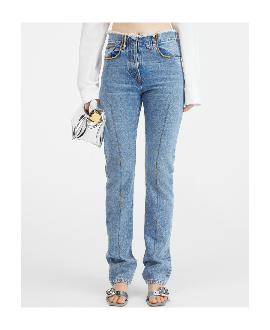 Jacquemus Le De Nimes Linon Straight-leg Jeans In Blue