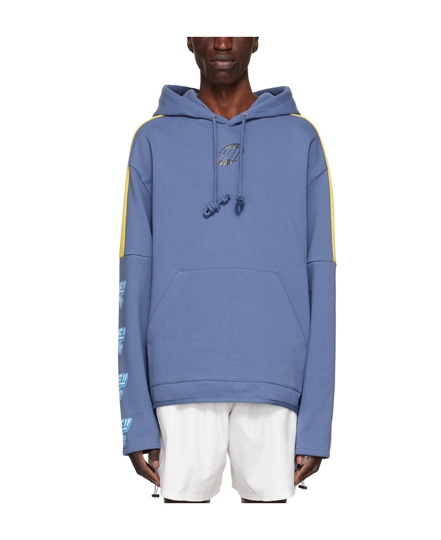 We11 Done Purple Cotton Hoodie In Blue