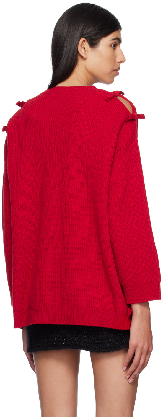 Valentino Long-sleeved Sweater In Red