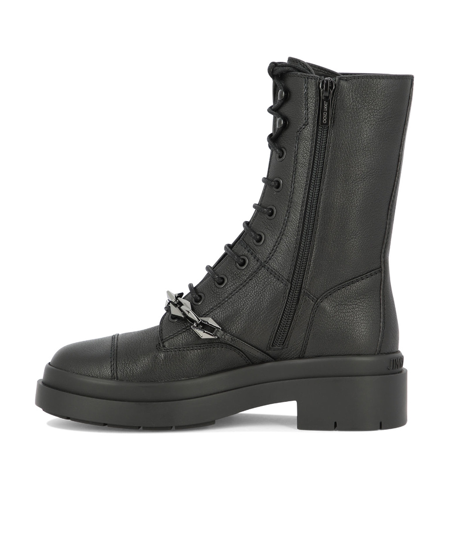 Shop Jimmy Choo Round-head Short Boots In Black