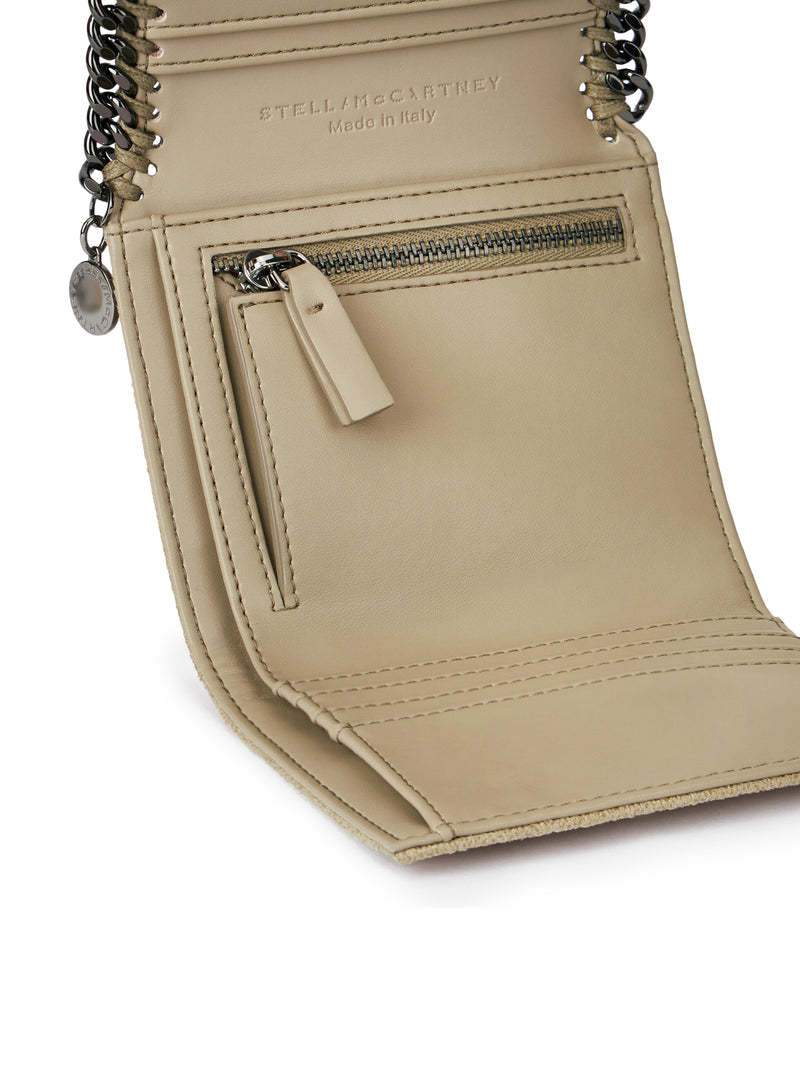 Stella Mccartney Falabella Small Flap Wallet In Nude