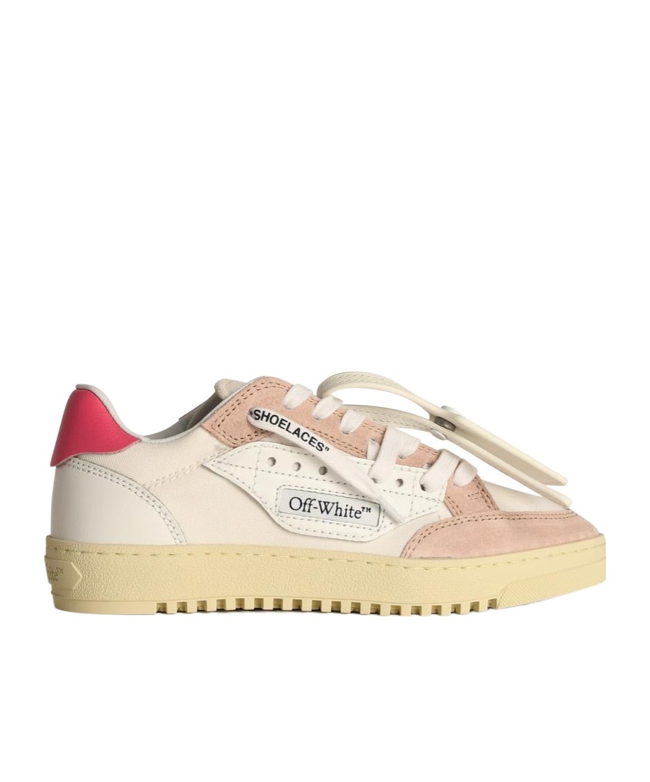 Off-white 20mm 5.0 Leather & Cotton Sneakers In Nude