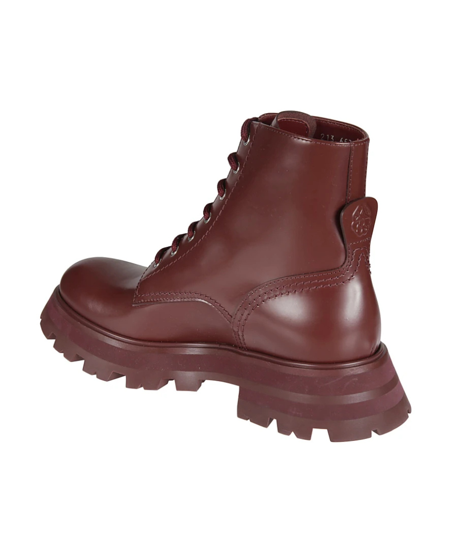 Alexander Mcqueen Tread Slick And Ankle Boots In Red