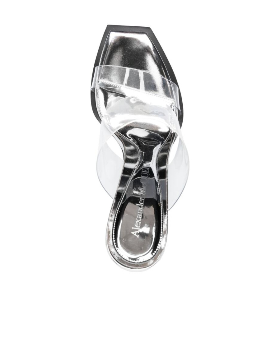 Alexander Mcqueen 100 Shard Wedge Sandals In White