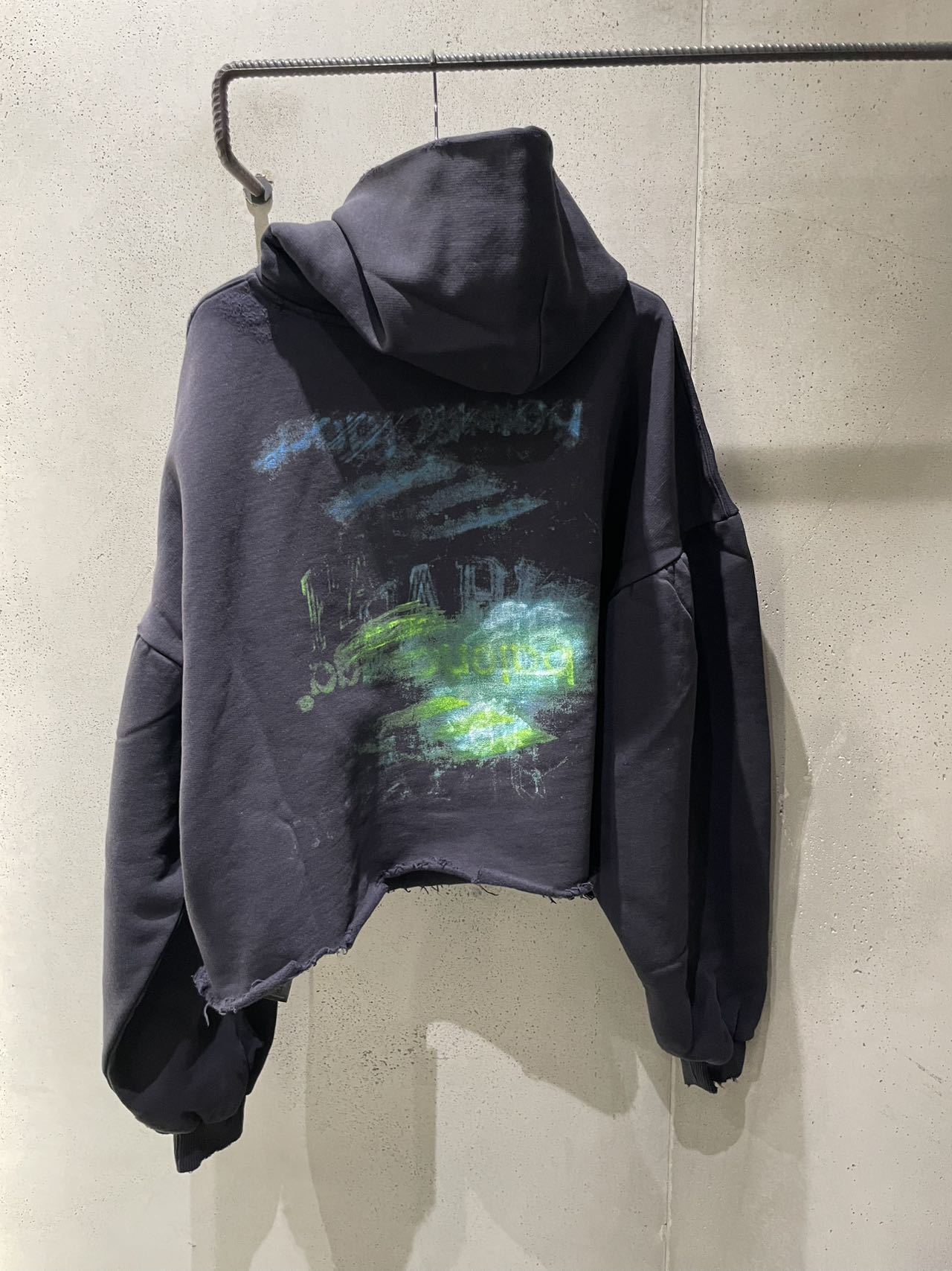 Balenciaga Short Hooded Sweater In Black