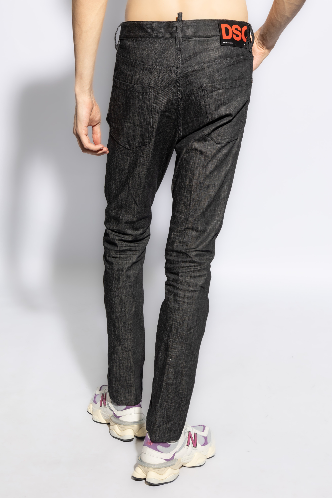 Dsquared2 Logo-patch Cotton Jeans In Black