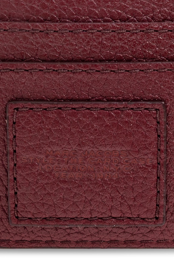 Marc Jacobs The Card Case Grained Leather Card Holder In Red