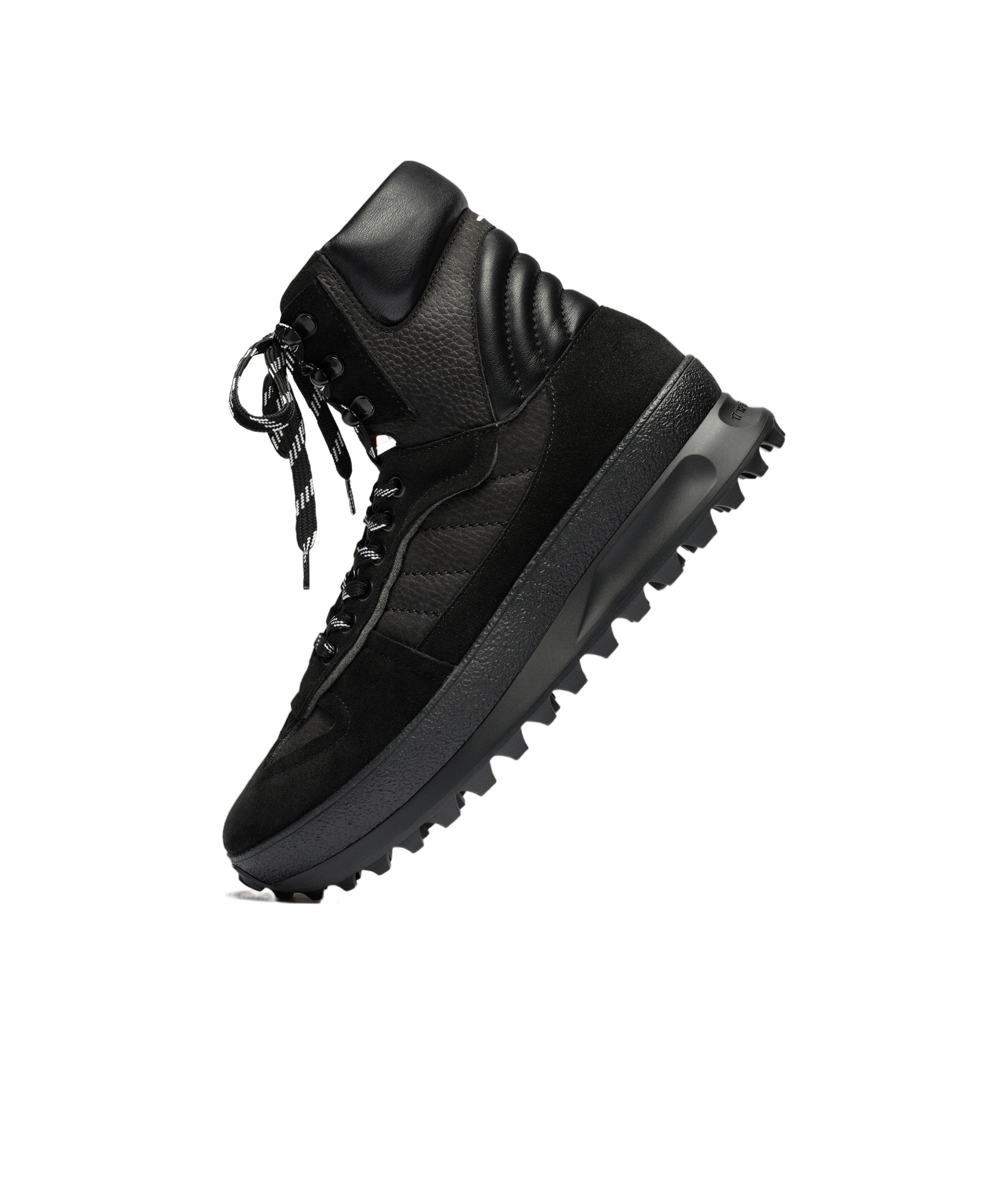Maison Margiela Mm22 Leather Climber High-top Sneakers With Suede Trims In Black